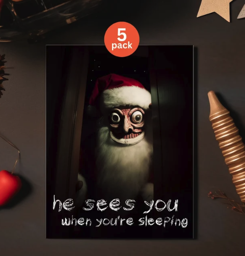 Creepy Santa Christmas Cards