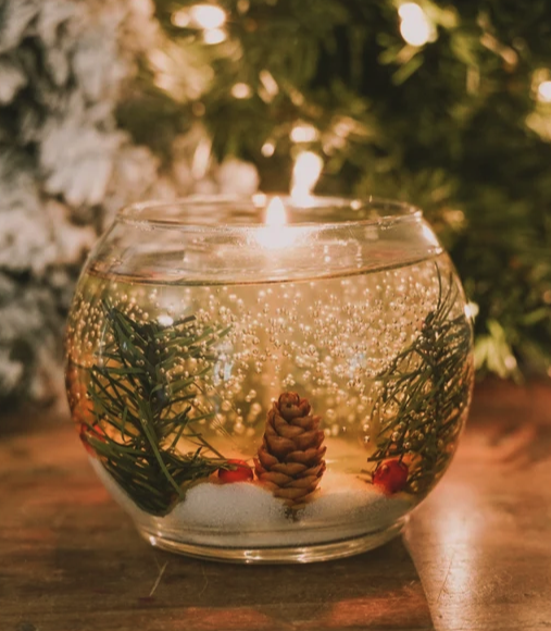 Winter Holiday Pine Gel Candle