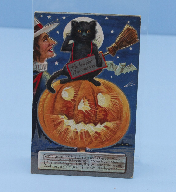 Antique Halloween Cat Poster