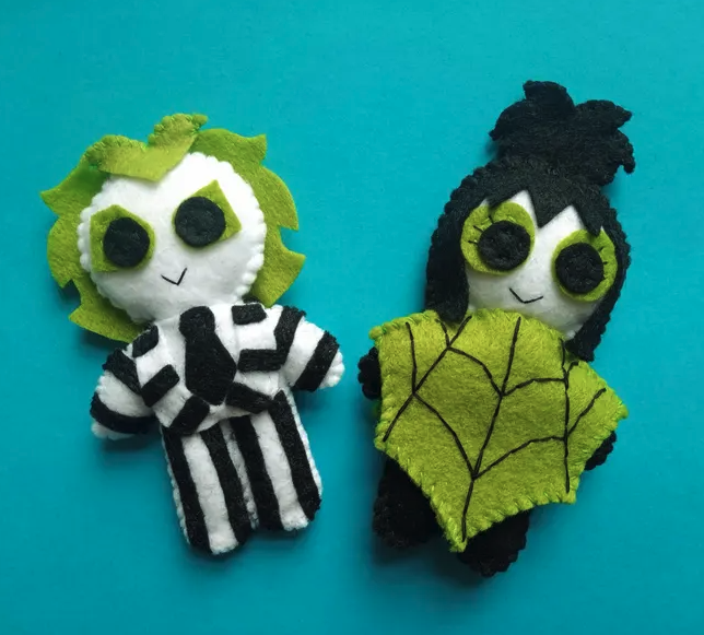 Beetlejuice Felt Dolls