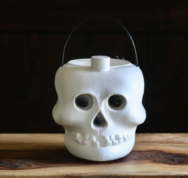 Vintage Blinky Skull Candy Bucket