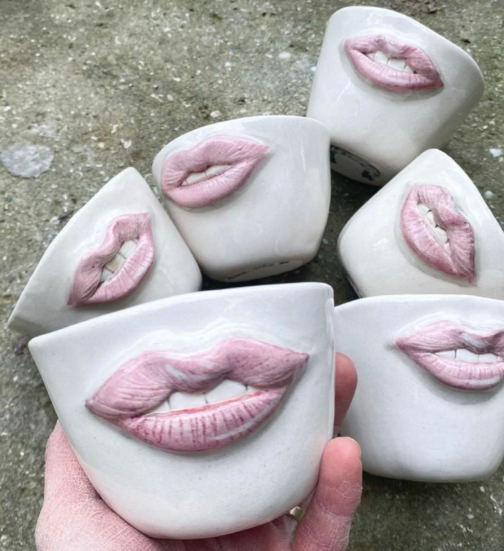 Handmade Lips Ceramic Mug