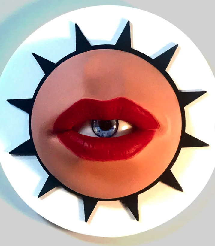 Large Lips with Eyeball Wall Art