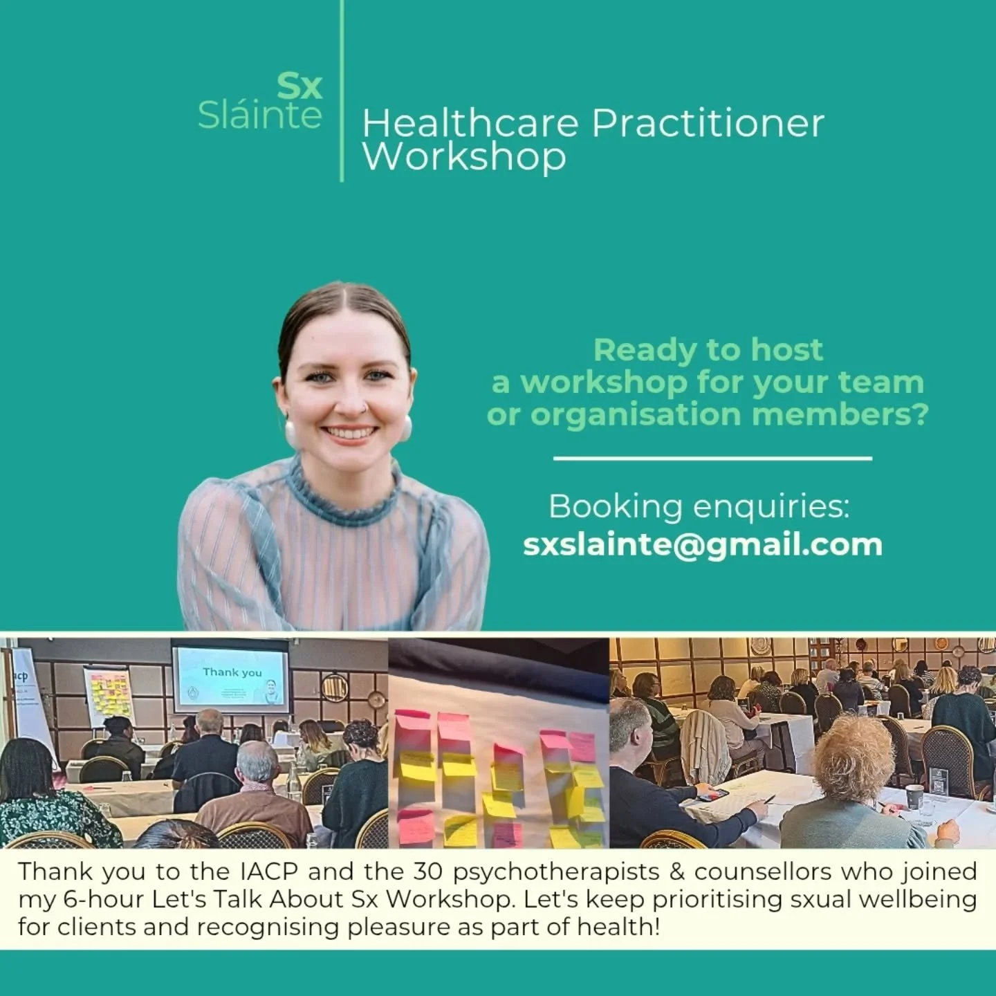 🔥 A heartfelt thank you to the therapists who joined my Let's Talk About Sx workshop (6 CPD hrs) in Limerick yesterday, and to @iacp.ie for inviting me.

🤙🏻 It's so encouraging to see 30 mental health practitioners in a room recognising that pleas