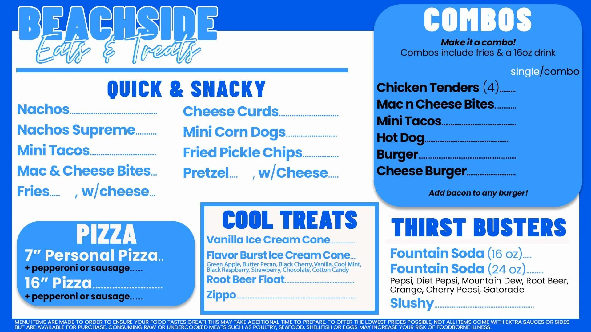 Food beverages bear paw adventure park