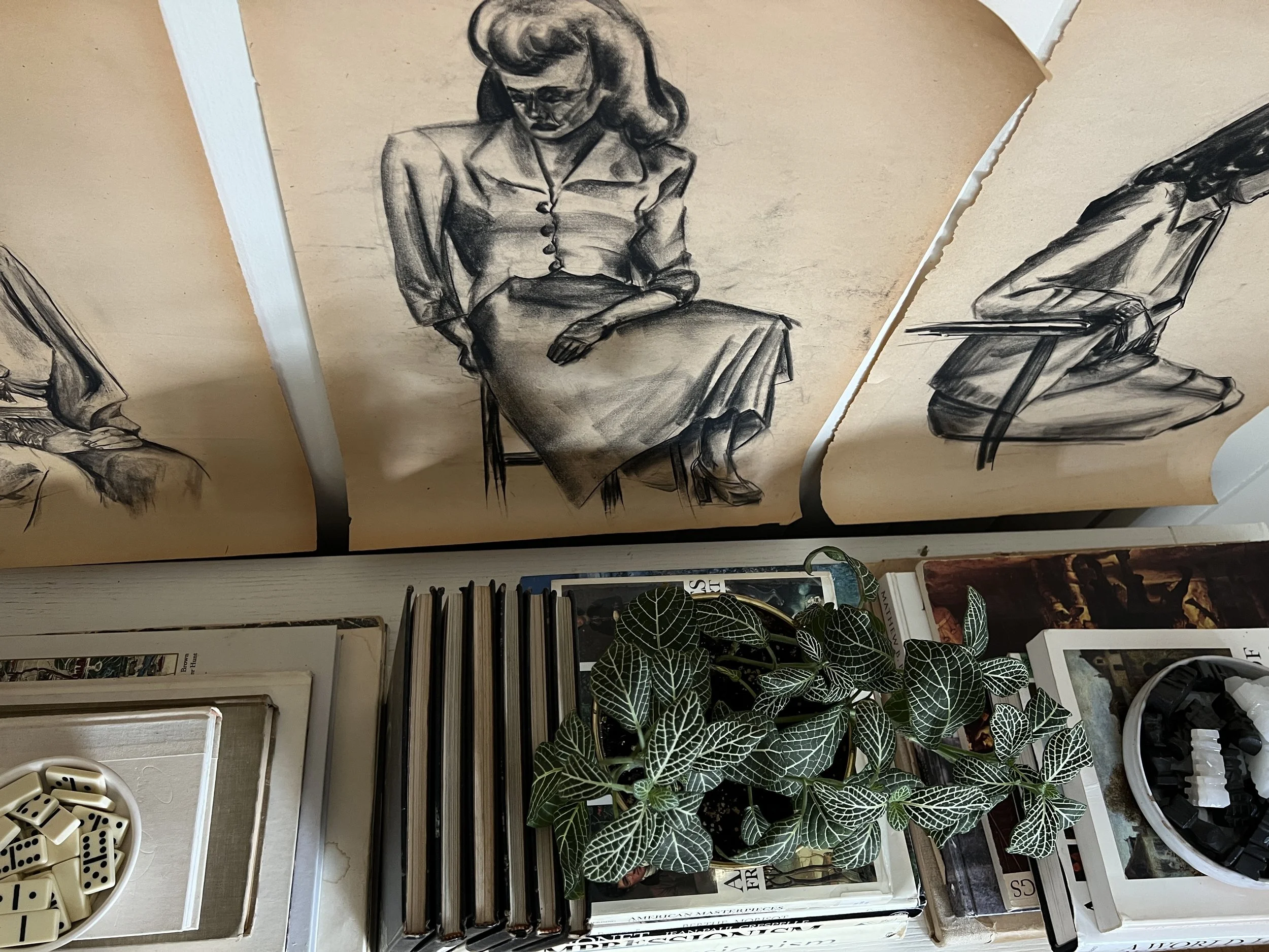 Clyde Wrightsman charcoal Sketches of Woman - Set of 6-21.jpg
