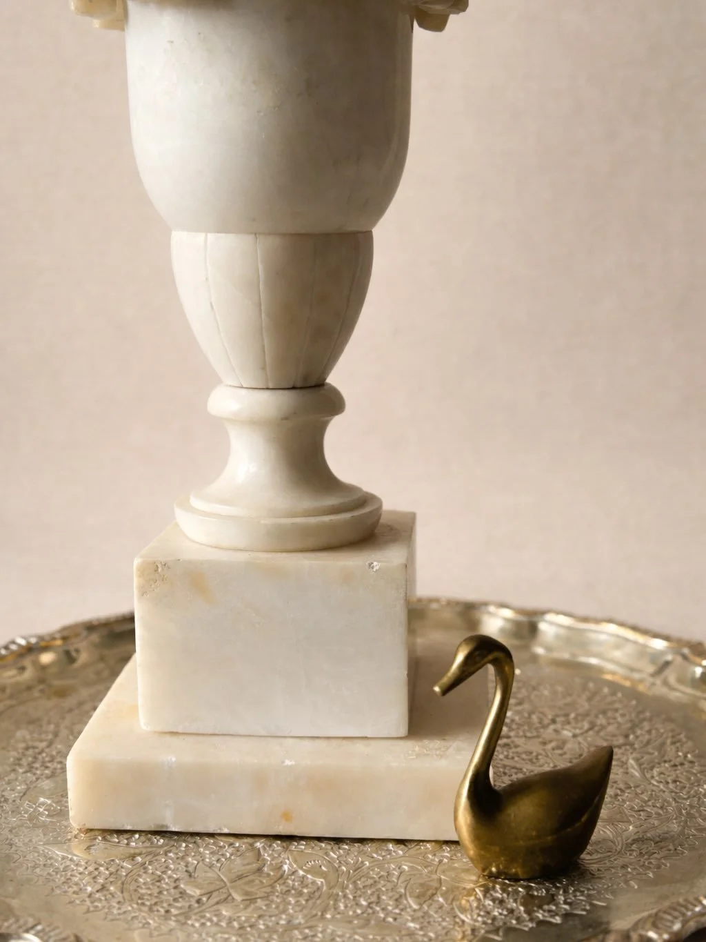 A small treasure, beautifully made.

This petite solid brass swan is one of those quiet details that makes a space feel collected rather than styled &mdash; the kind of object you notice only after you&rsquo;ve settled in. Warm patina, graceful lines