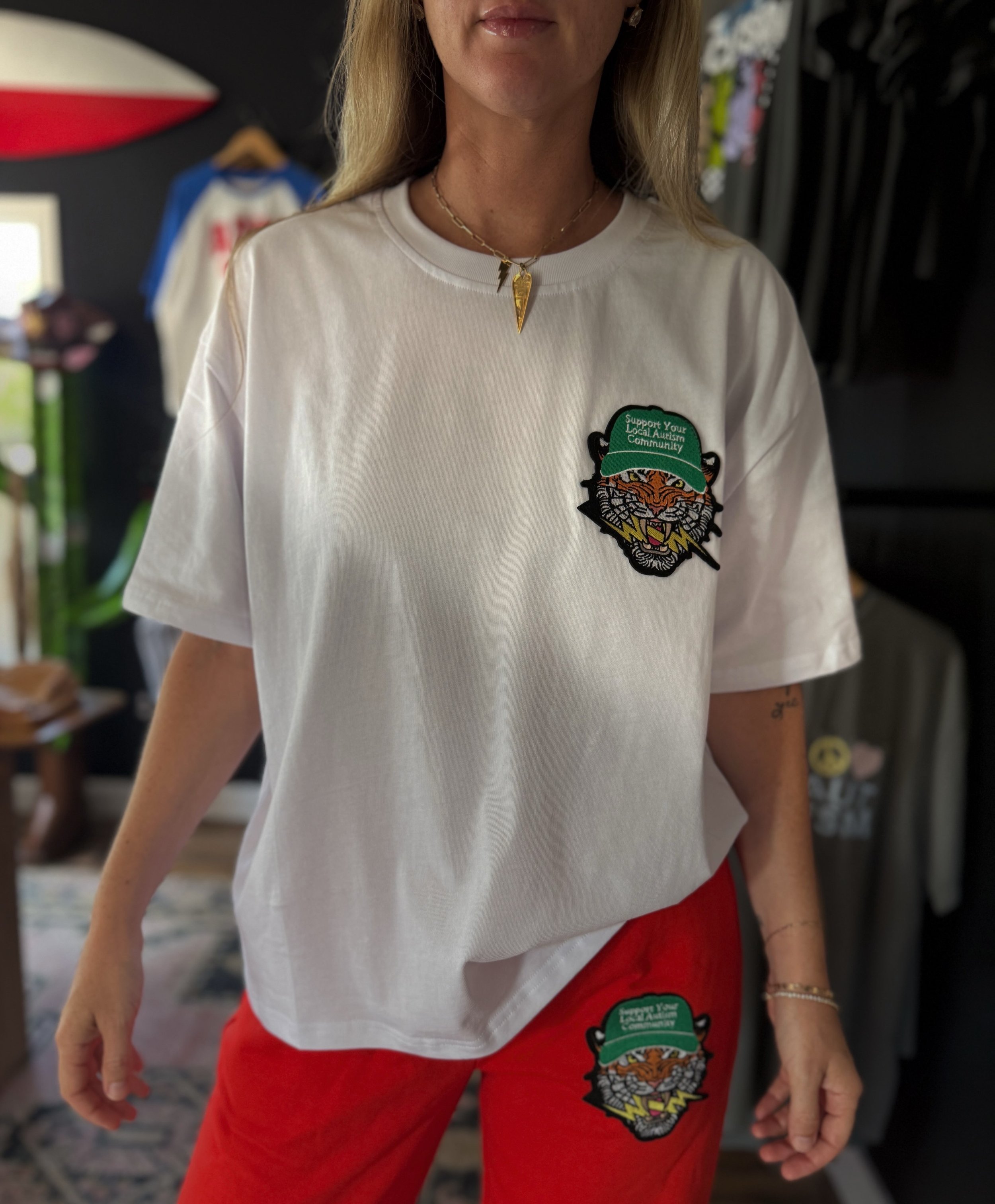 Cotton Cloud Tiger Patch Tee