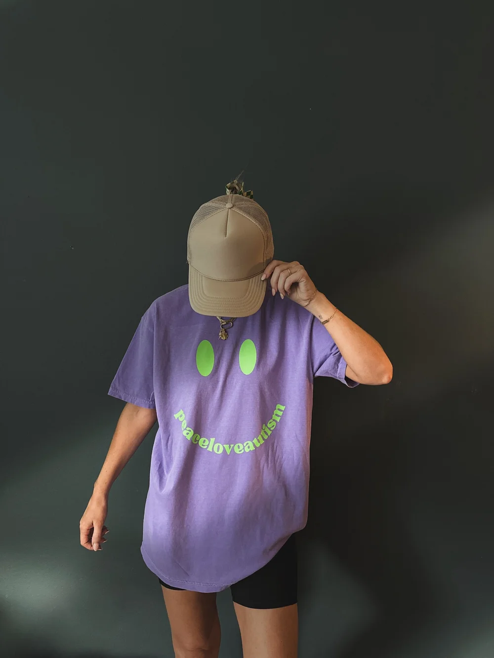 Happy Noises Purple Tee — PEACE LOVE AUTISM