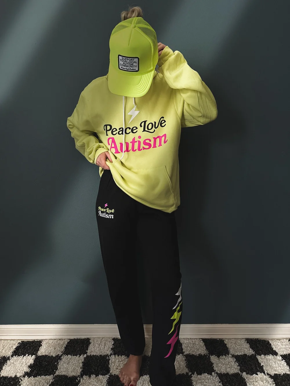 Electric Logo SWEATPANTS — PEACE LOVE AUTISM