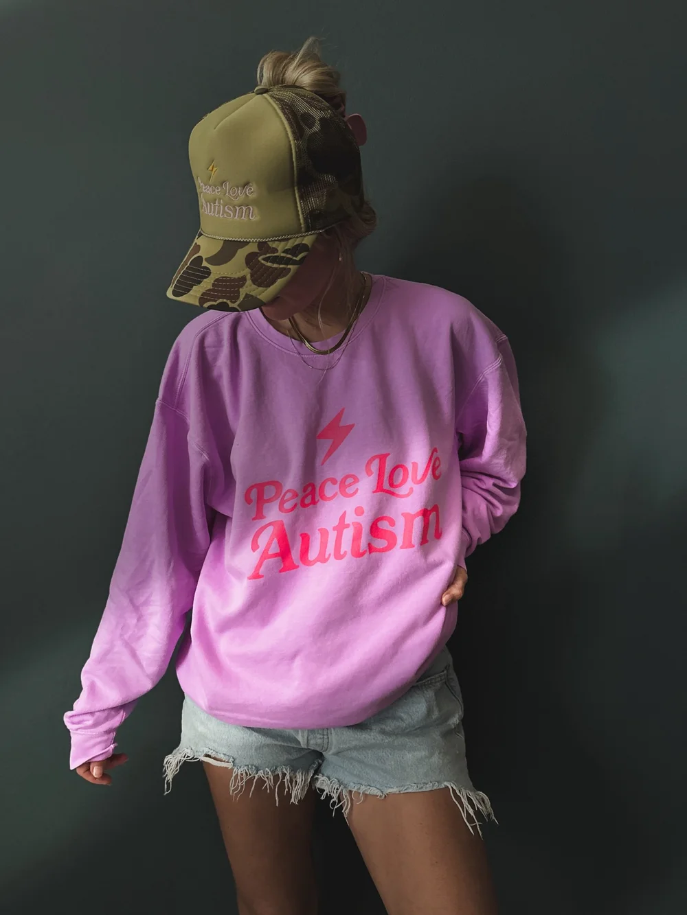 Pink Fizz Sweatshirt — PEACE LOVE AUTISM