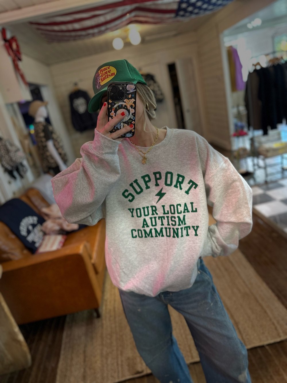 Alumni Ash Support Your Local Autism Community Sweatshirt — PEACE