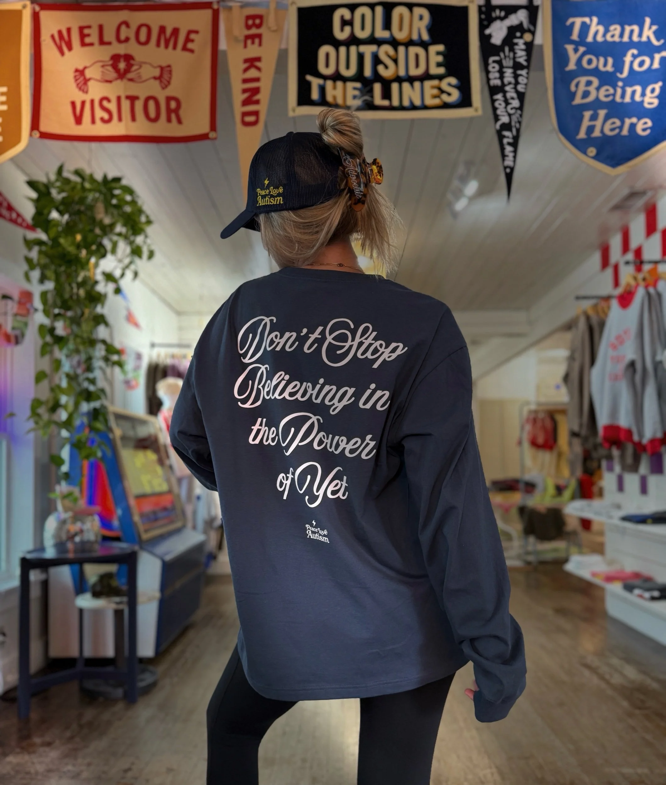 Don't Stop Believing Navy Long Sleeve