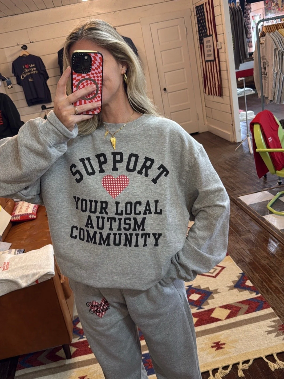 Gingham Heart Sweatshirt