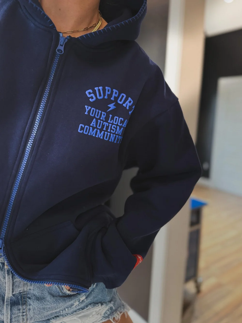 Pacific Double Zip Hoodie — PEACE LOVE AUTISM