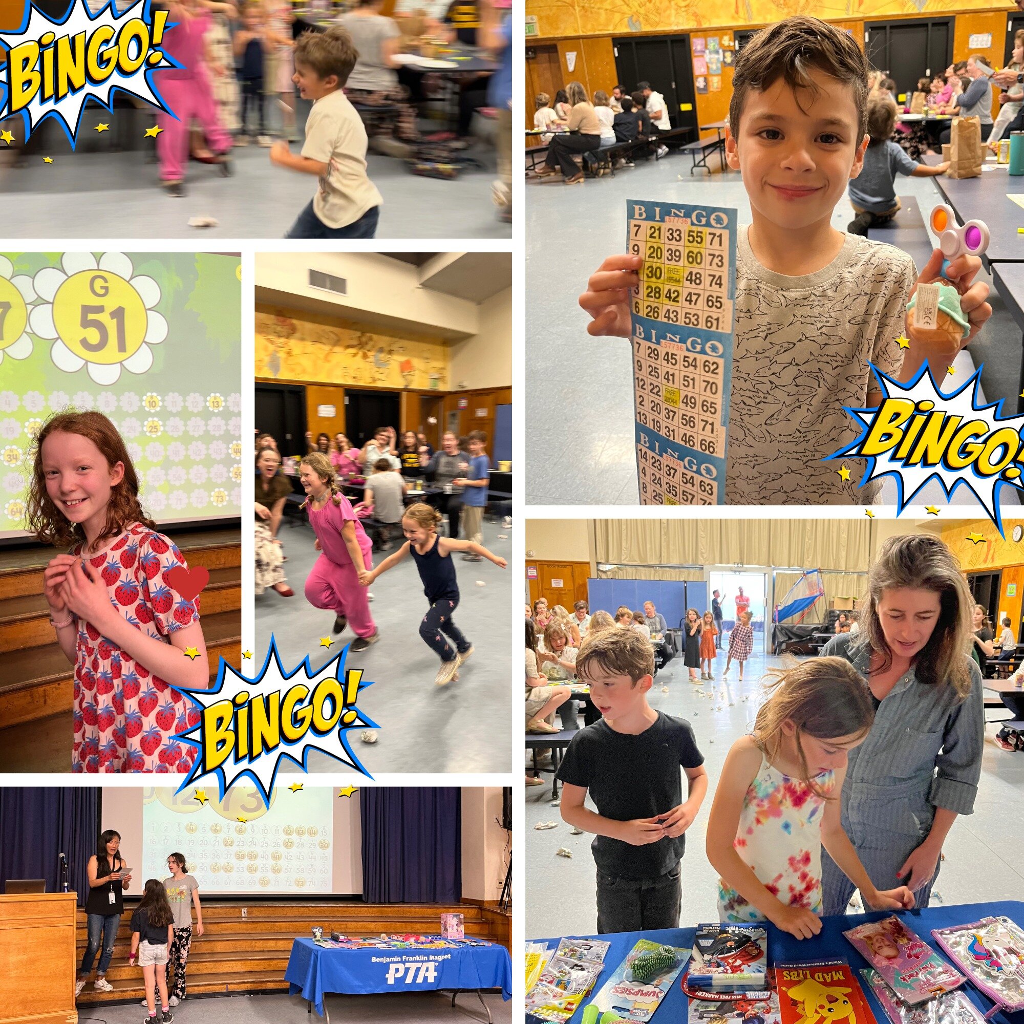 Friday Night PTA Bingo Winners and Fun! The PTA Association Meetings and event nights are open to all Franklin families. The PTA discusses upcoming events, their budget and open board member positions. These events are great fun for parents and stude