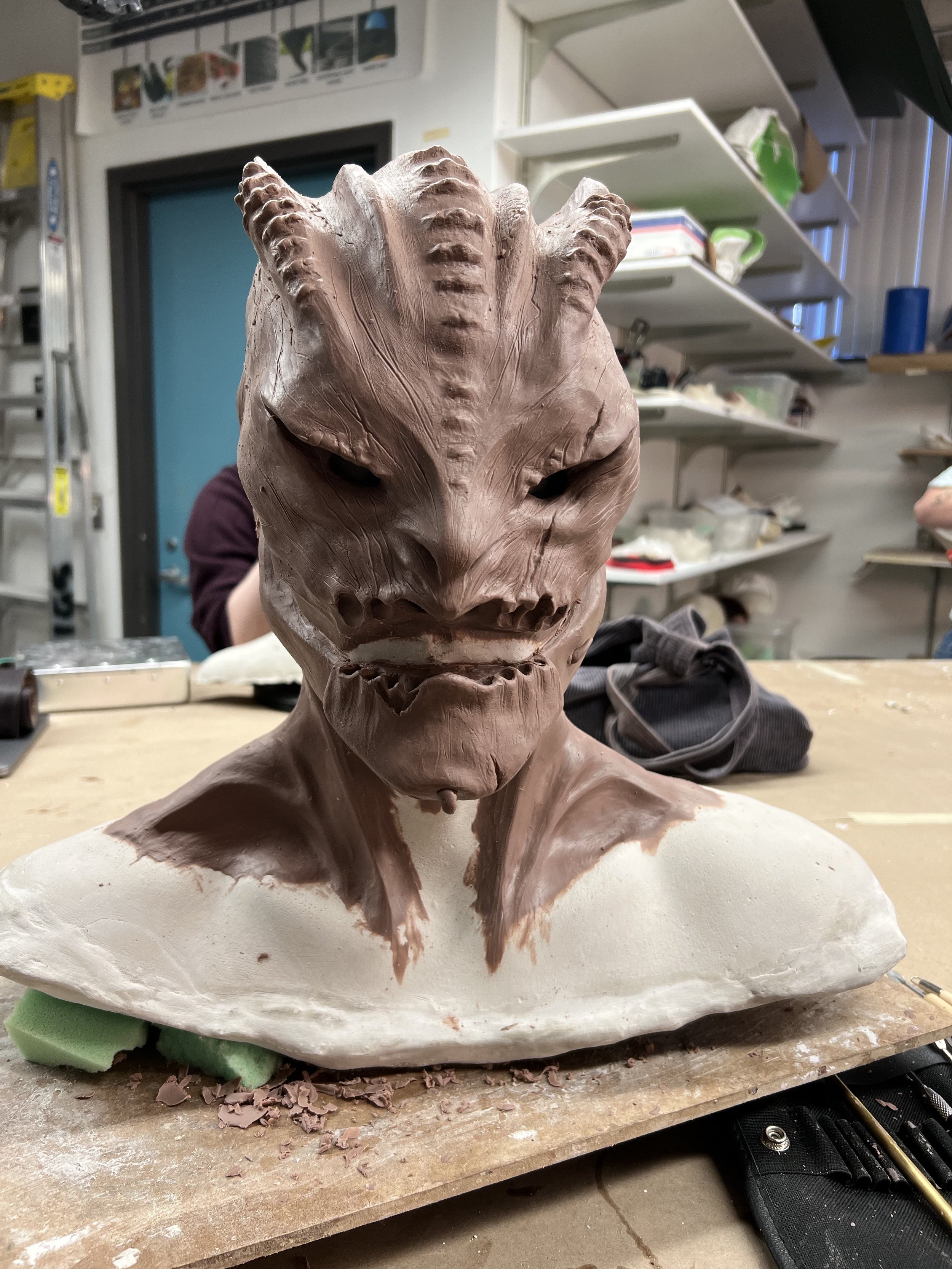Alien Sculpt for Foam Latex Cowl and Face Appliances by Nova Cunningham
