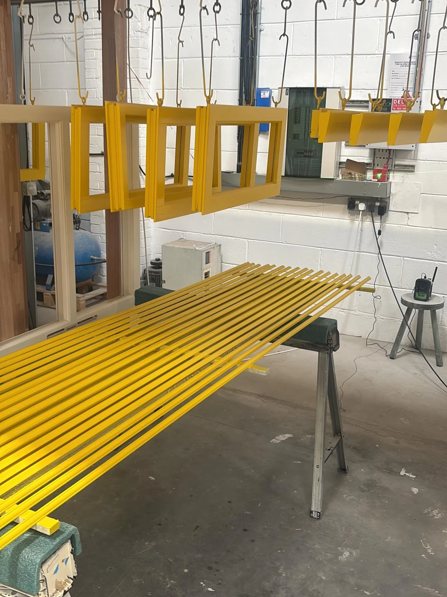 Colour in the spray shop on a rainy day before Christmas. A lovely job done for one of our trade customers 🌞 

#timberwindows #colours #bebold #joinery