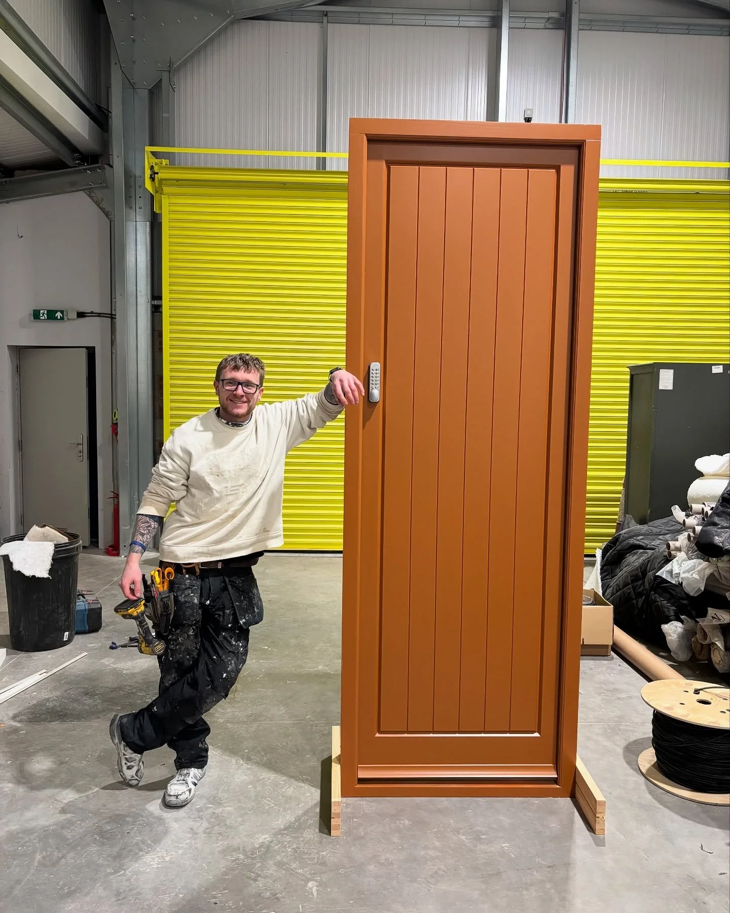 🚪✨ Check out this stunning Accoya wood door we crafted, finished in the classic British railway color, Golden Brown! 🌟

This beauty isn&rsquo;t just about looks; it&rsquo;s built to last with exceptional durability and sustainability. Perfect for a