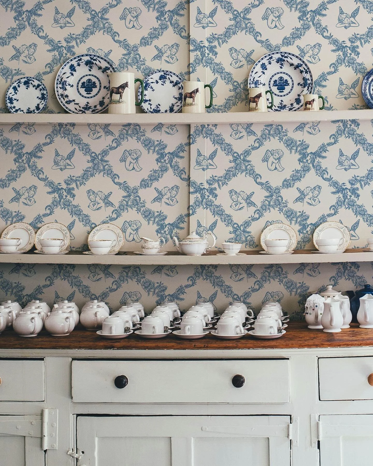 angelic kitchen wallpaper. gouache on bristol board. photo from unsplash. &copy; 2024 Bea Campbell