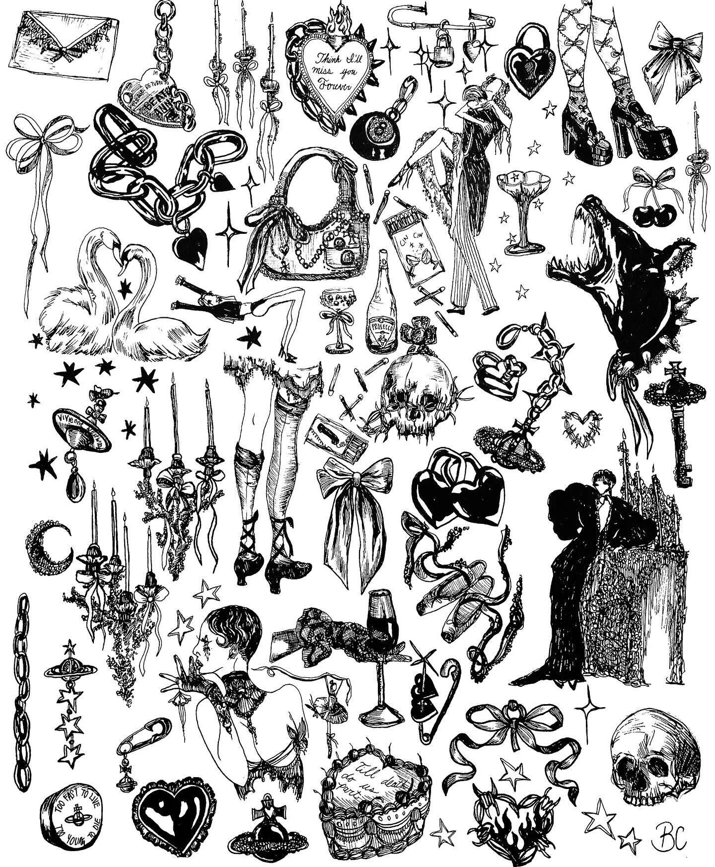 december flash sheet :) micron pens on mixed media paper