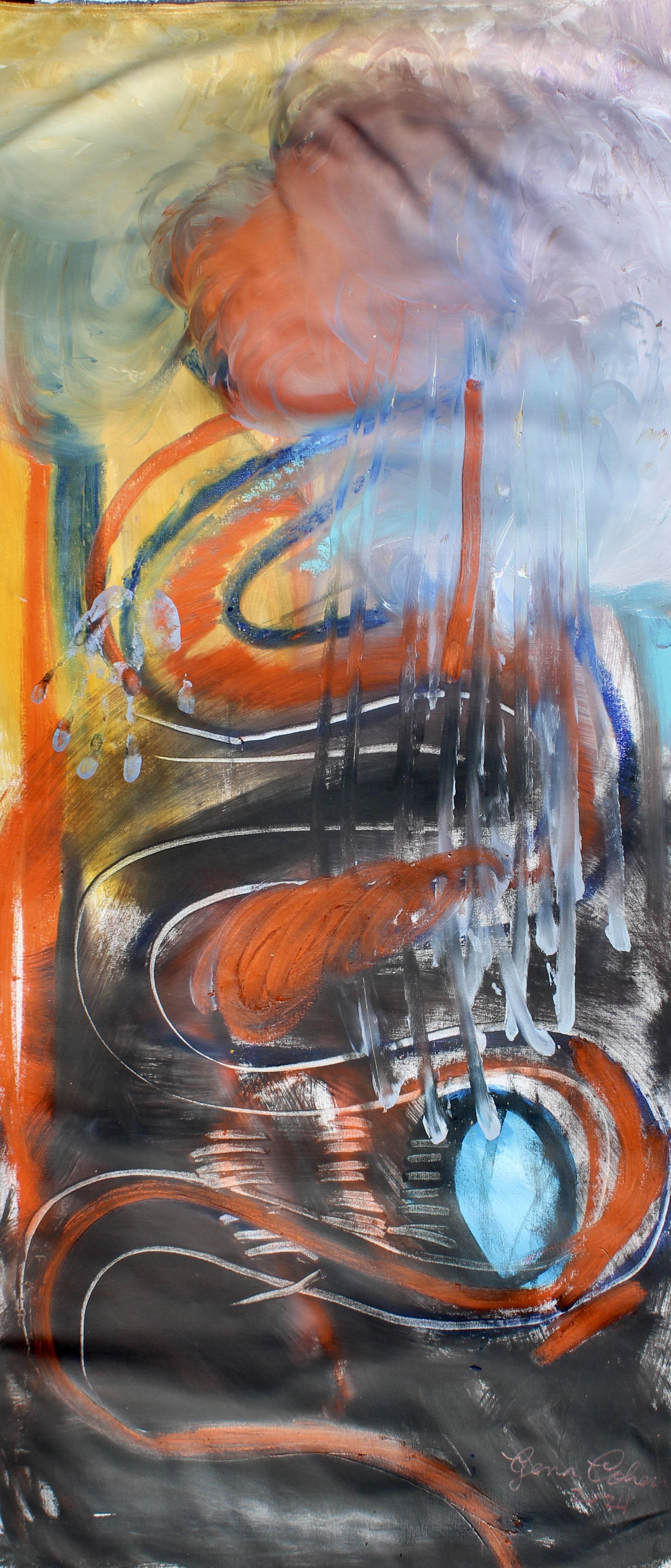 ASCENT - oil on unstretched canvas - 2024