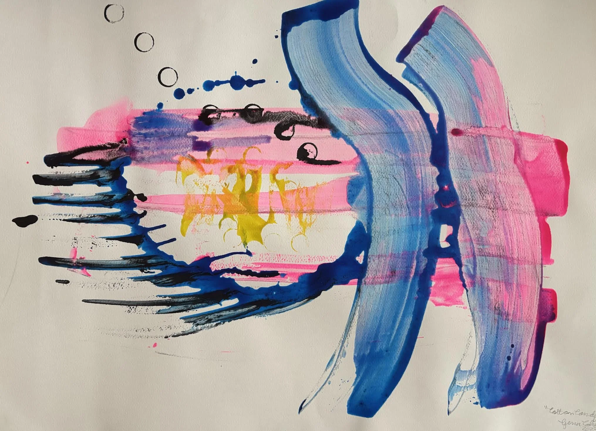 COTTON CANDY - 24" by 30" - ink on paper - 2023