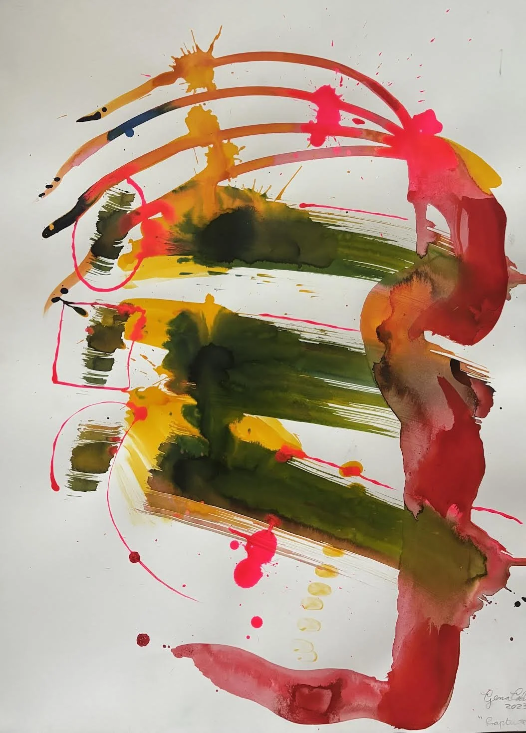 RAPTURE - 30" by 24" - ink on paper - 2023