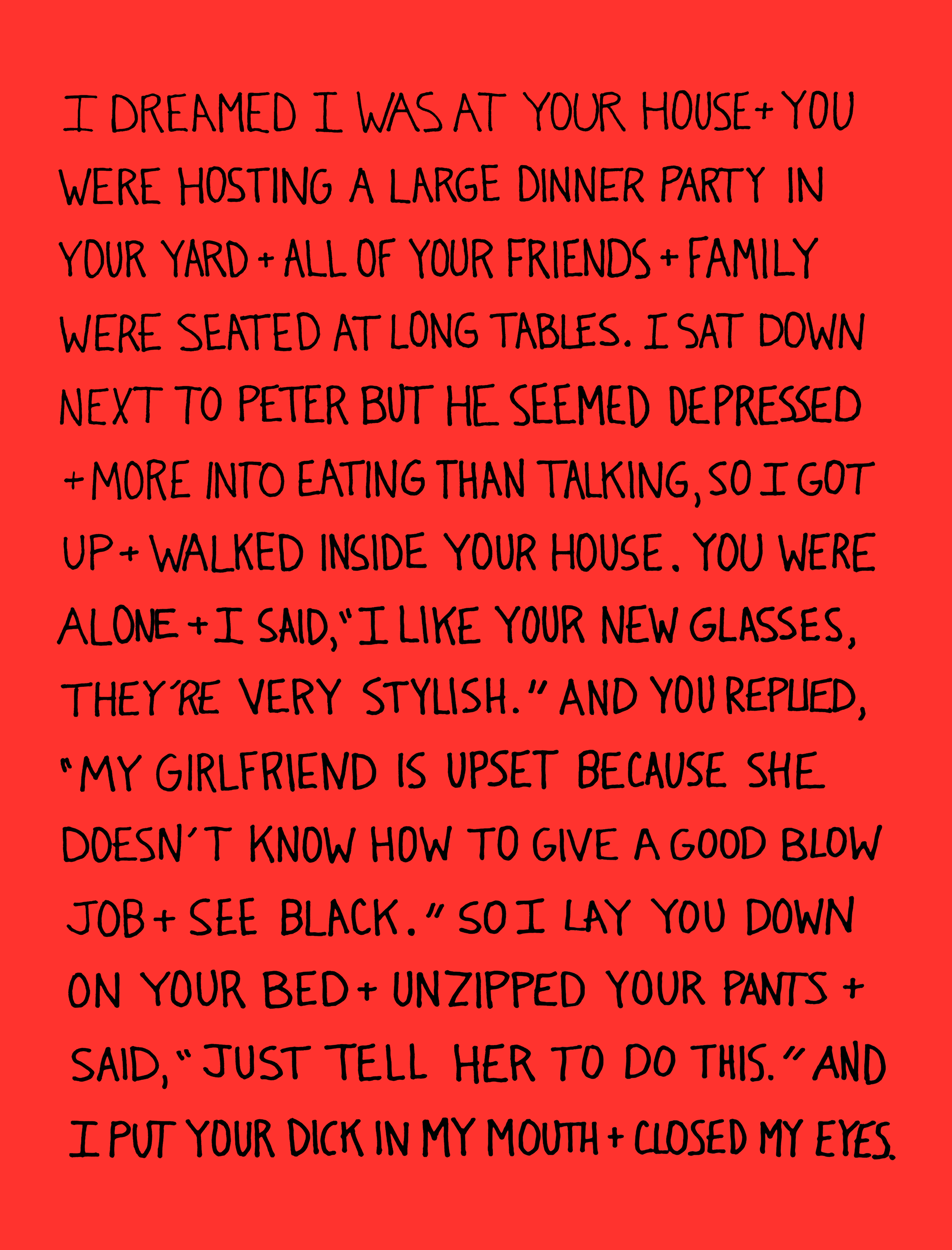 The Dinner Party – 2023, pigment ink on paper, 16” x 21” (Also printed in black ink on white paper, images by request)