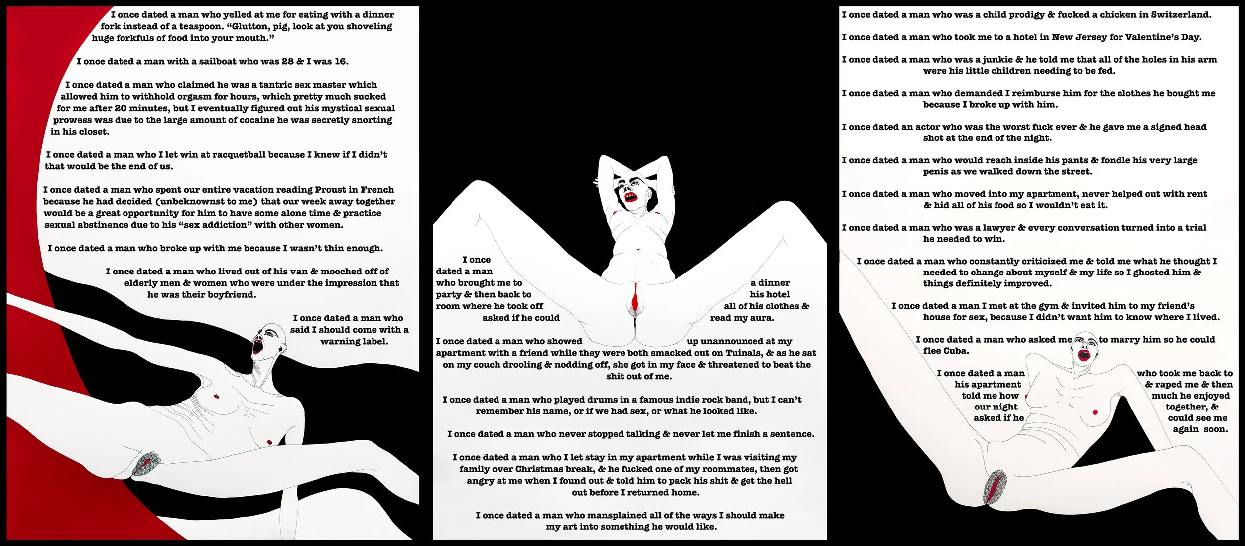 The Luckiest Girl in the World – 2023, pigment ink on paper, 48” x 21” (Variation of text with art)