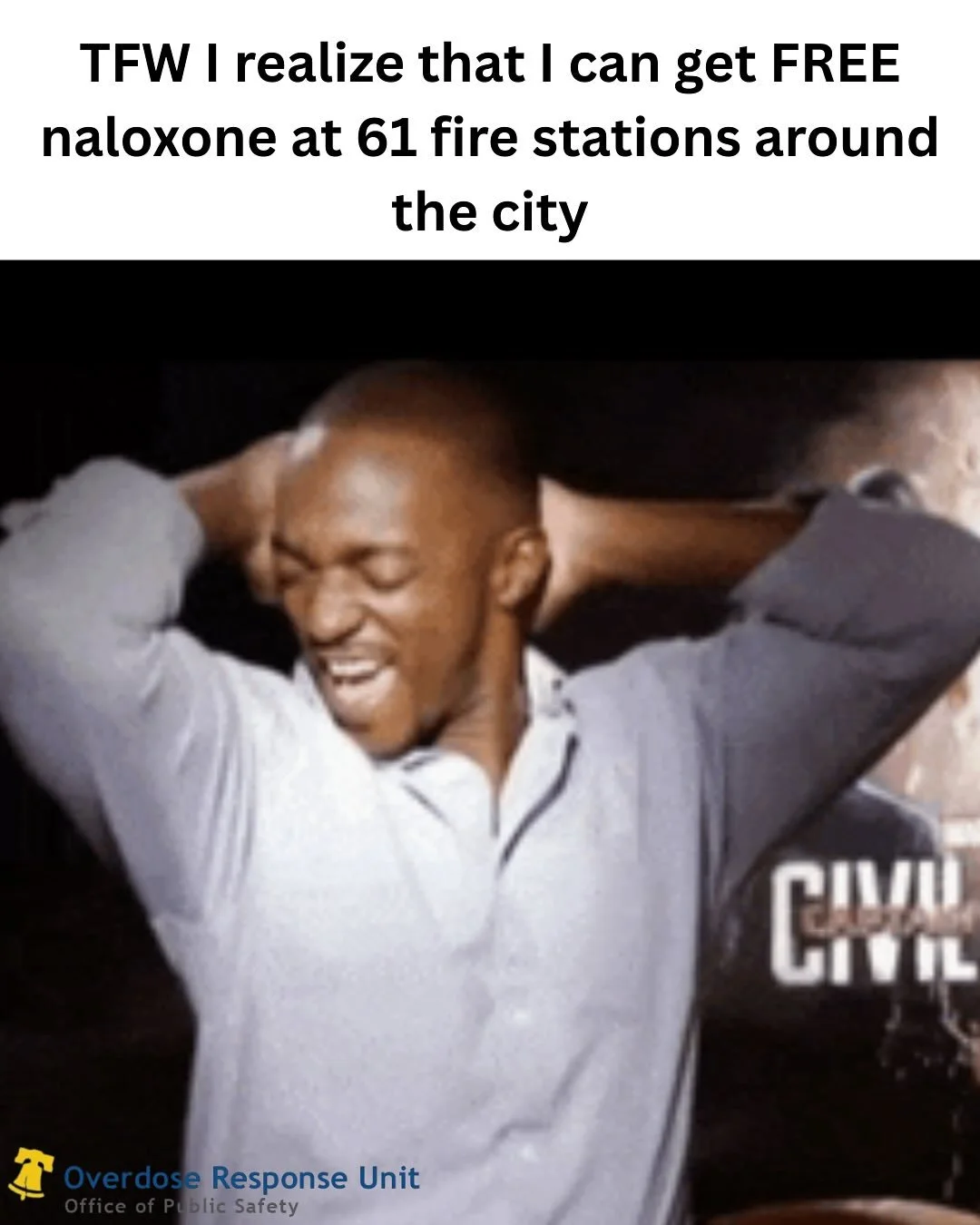 Naloxone at fire stations got us feeling like: 
🕺🏽🤩🪩✨

To learn more about the Naloxone in Black (NIB) initiative or find your nearest fire station, visit SubstanceUsePhilly.com/get-supplies