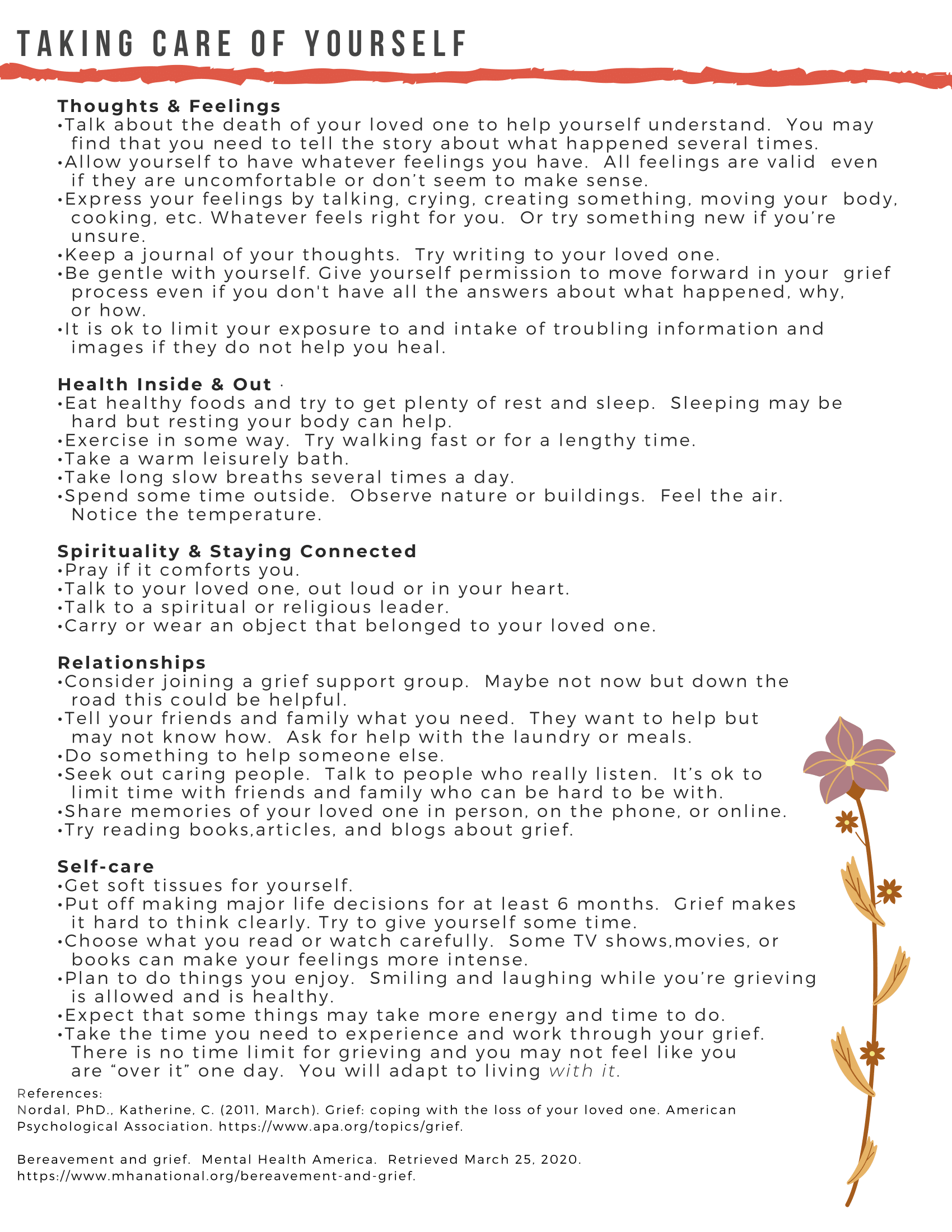 Grief and Taking Care of Yourself