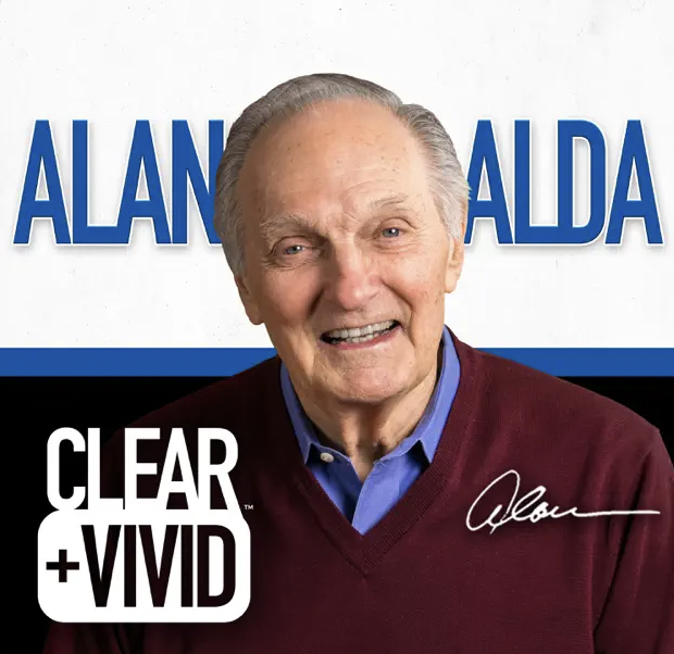 Clear+Vivid with Alan Alda logo