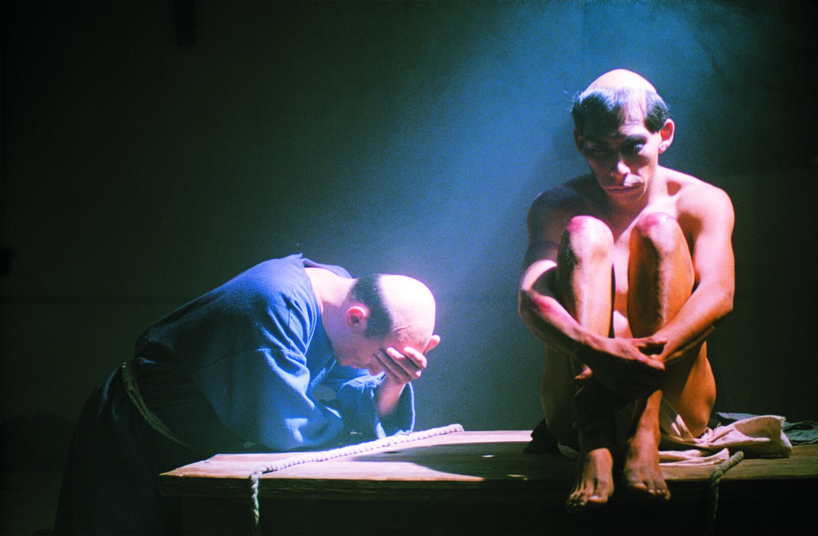   Friar Diego de La Coruña and Topiltzin in a moment of shared solitude inside Topiltzin's cell at the Monastery of Our Lady of Light. "You and I, deep inside, share the same belief, Friar Diego, even though we come from different worlds. We live in 