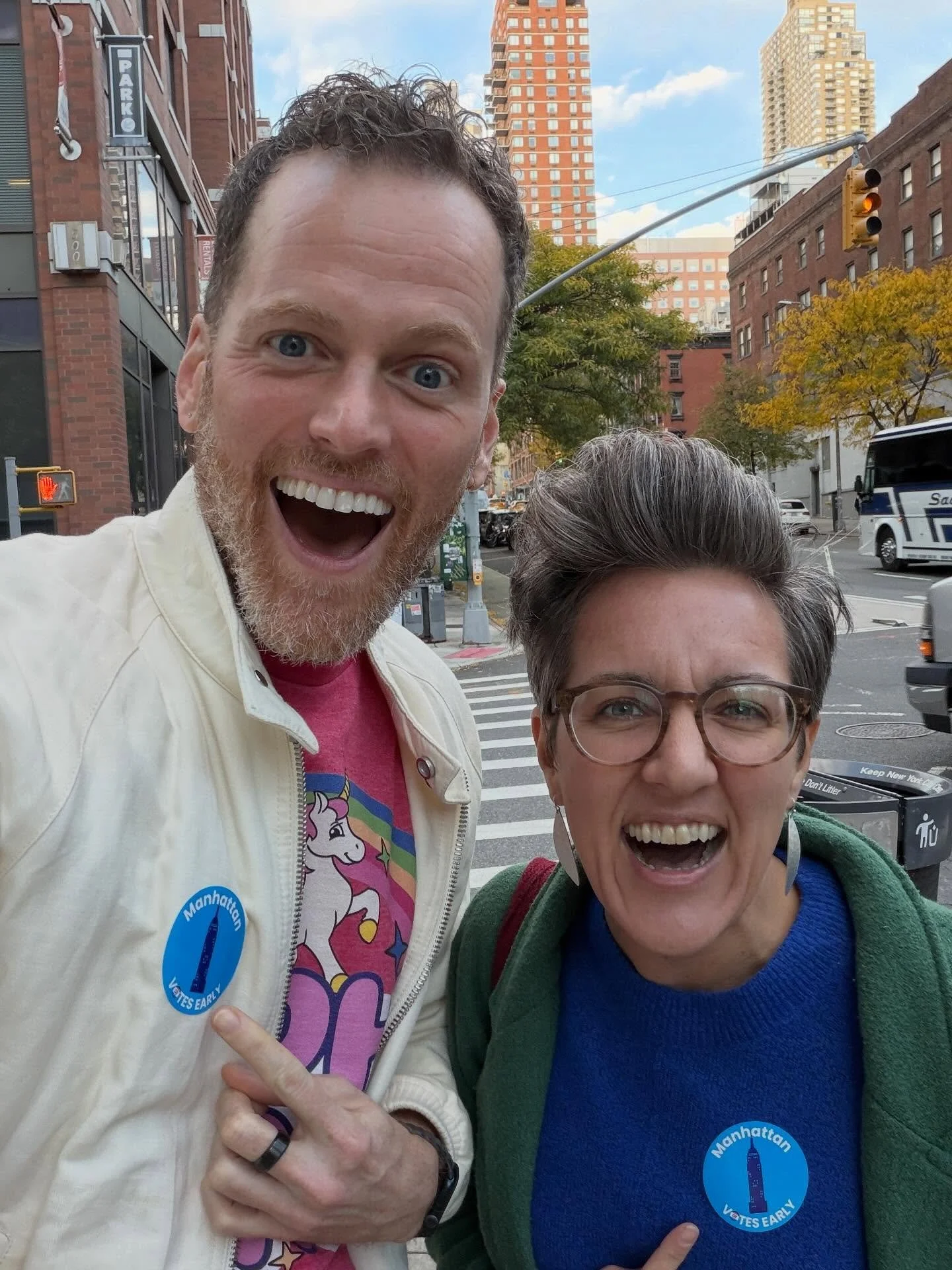 What&rsquo;s better than performing than performing your civic duty on beautiful day? Looking up and seeing your best friend voting right next to you! 🤩