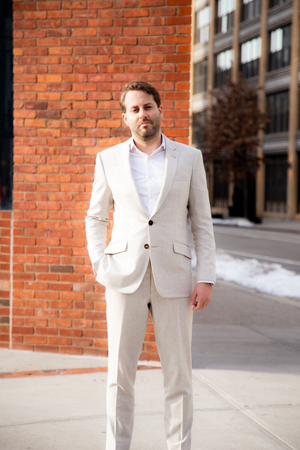 ivory men's custom flannel suit