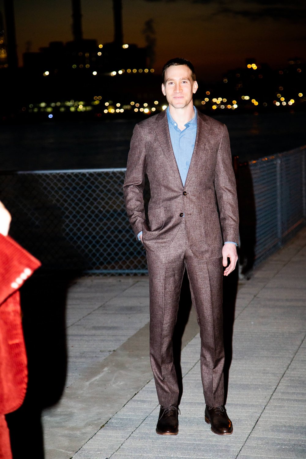 neutral color mens suit for a summer wedding