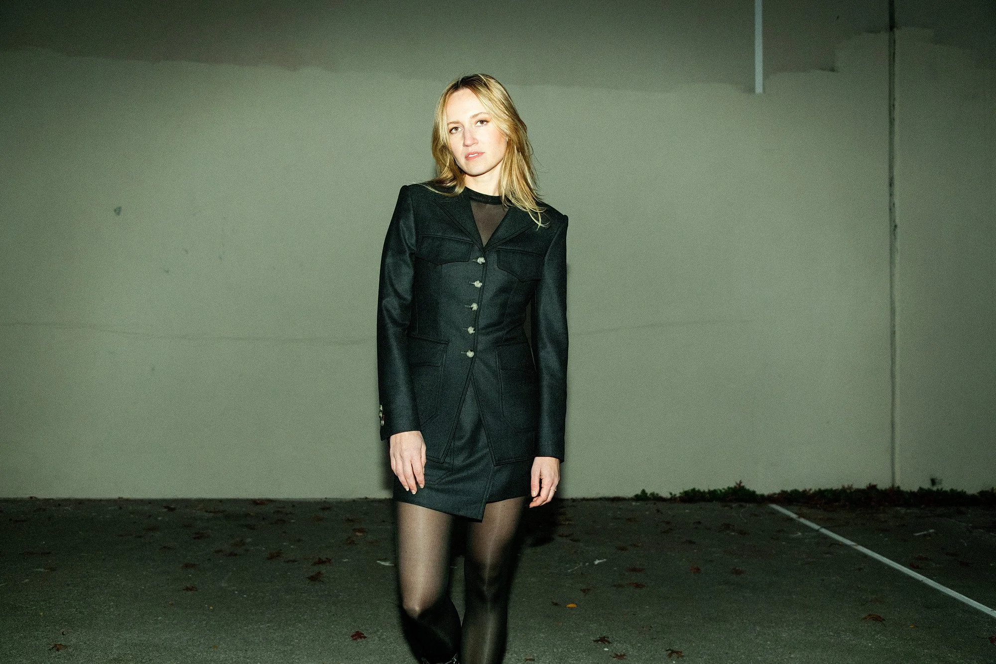 Custom Women's Skirt Suits NYC, Charcoal wool cashmere skirt suit made to fit