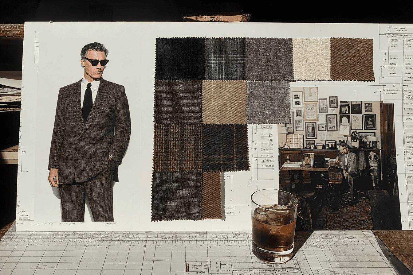 Mens custom fresco double breasted suit