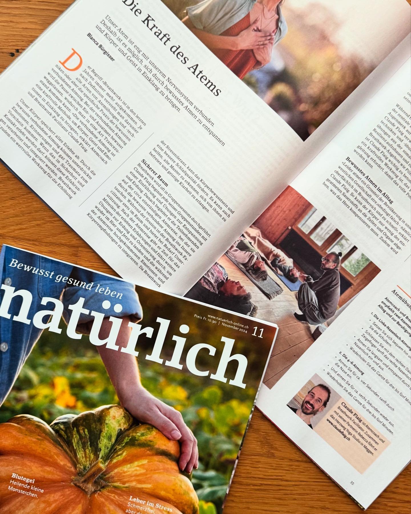 ✨ Die Kraft des Atems &ndash; Ein neuer Artikel in der Zeitschrift nat&uuml;rlich ✨

Ich freue mich, dass meine Arbeit als Atemcoach und Breathwork-Facilitator in der November Ausgabe der nat&uuml;rlich vorgestellt wird! 🌬️ Der Artikel beleuchtet di