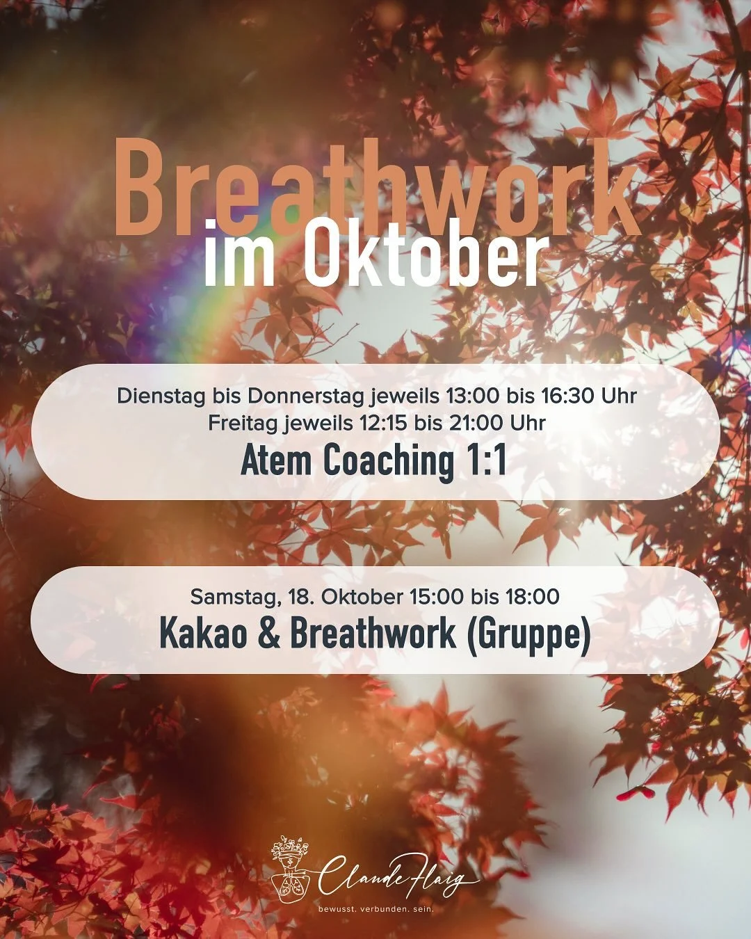 Breathwork group sessions

-------

Conscious connected breathing is at the center of our breathing journeys. The group energy creates a powerful field that carries you and supports you to breathe deeply into yourself. 