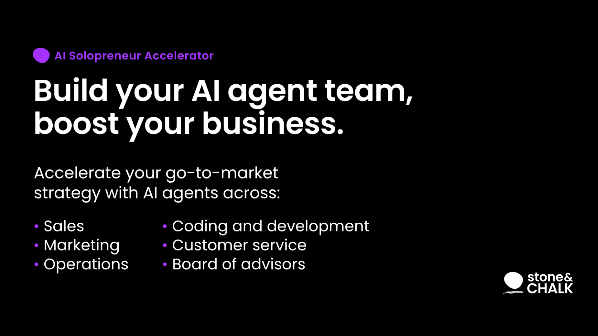 Stone &amp; Chalk launches AI Solopreneur Accelerator