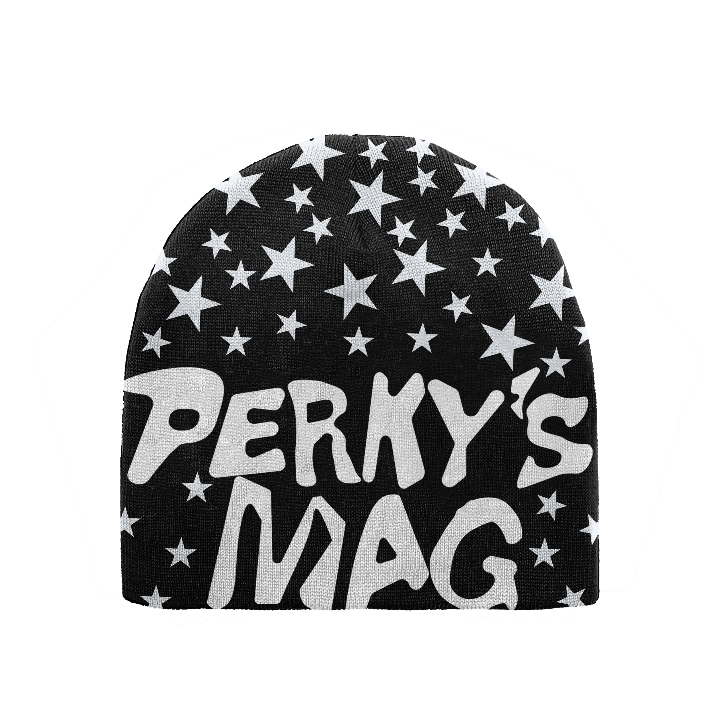 Perkys Mag STARS Black and White Beanie Design #1.png