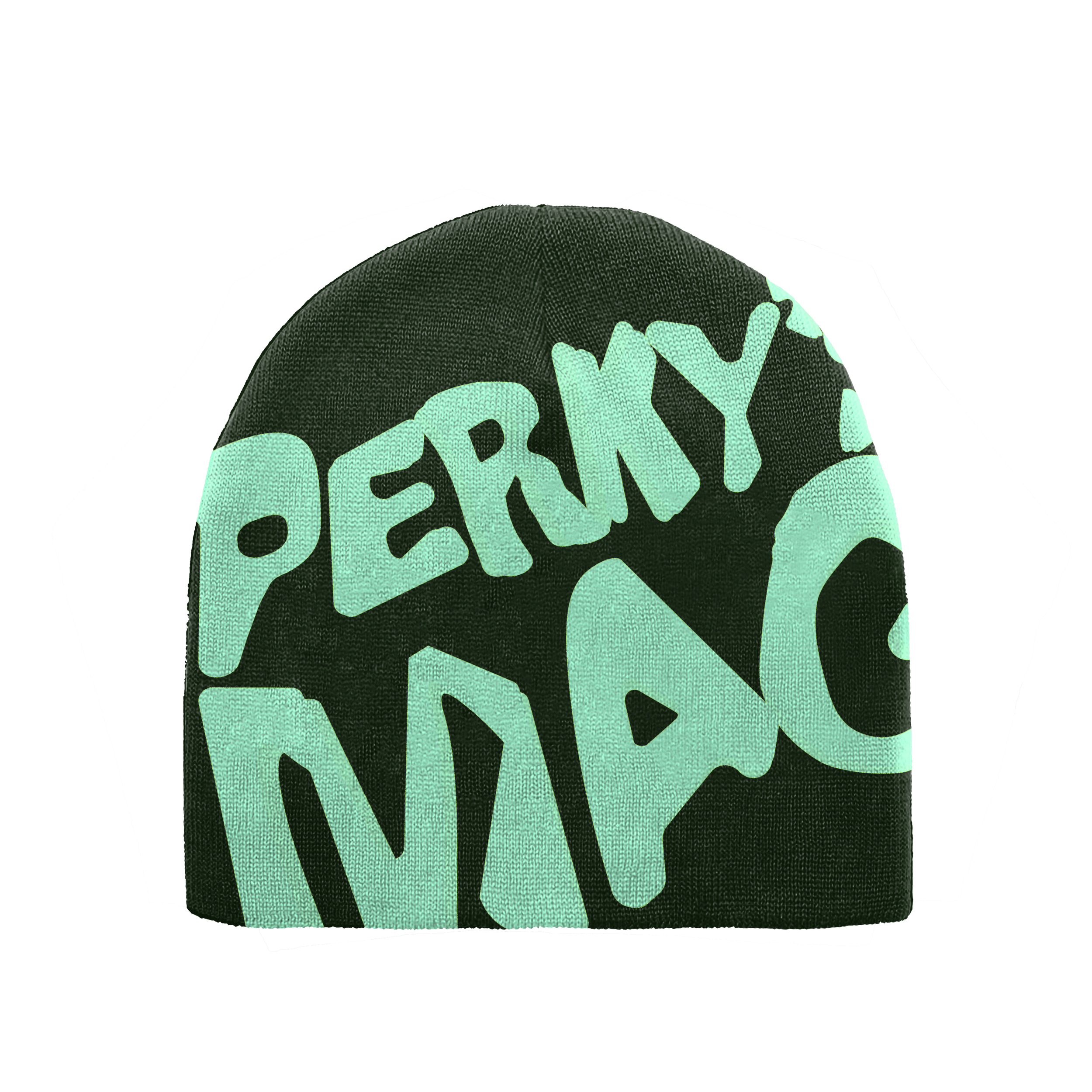 Perkys Mag Dark green and light green Beanie Design #1.png
