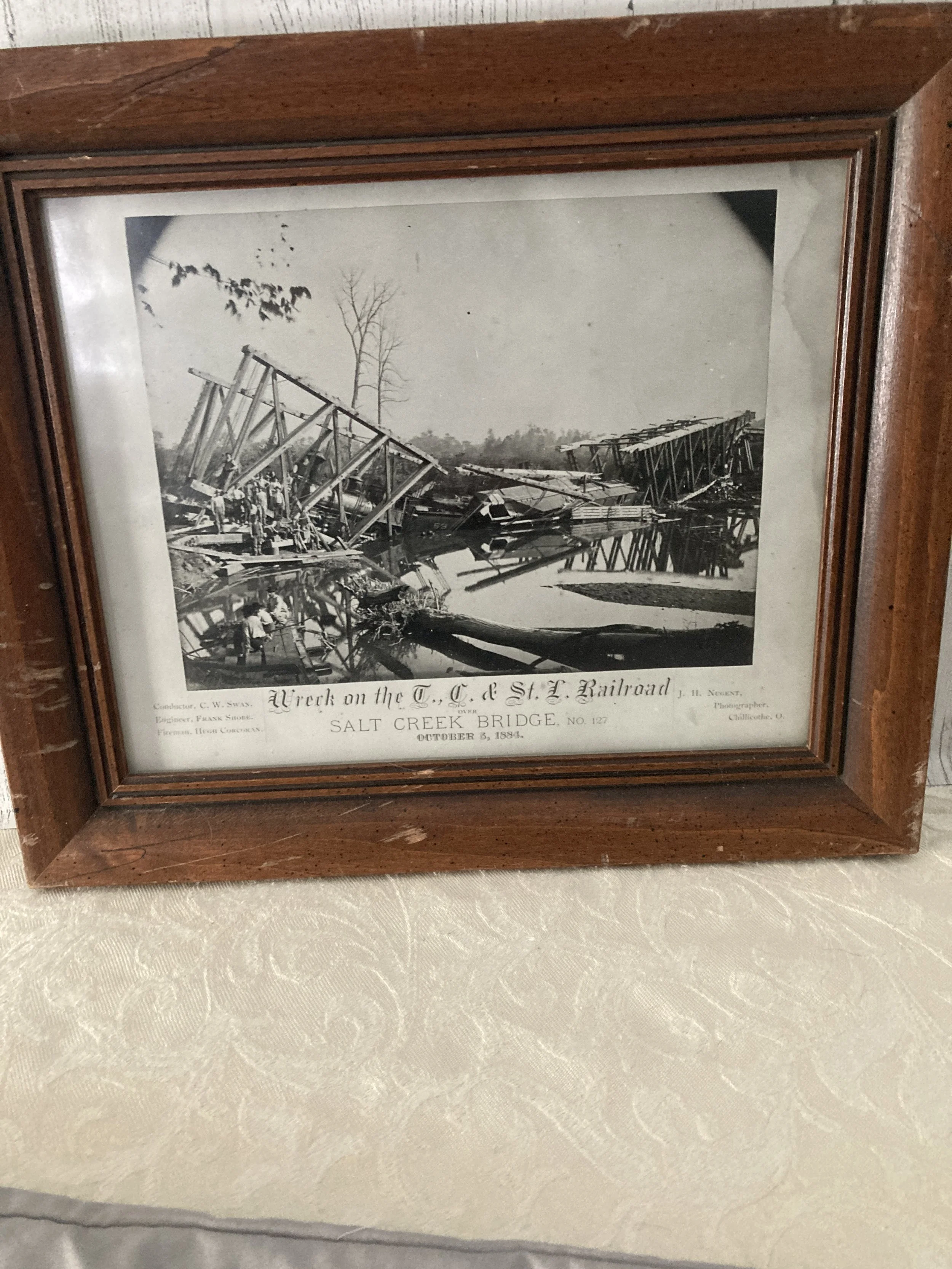 Vintage Black & White Historical Railroad Print