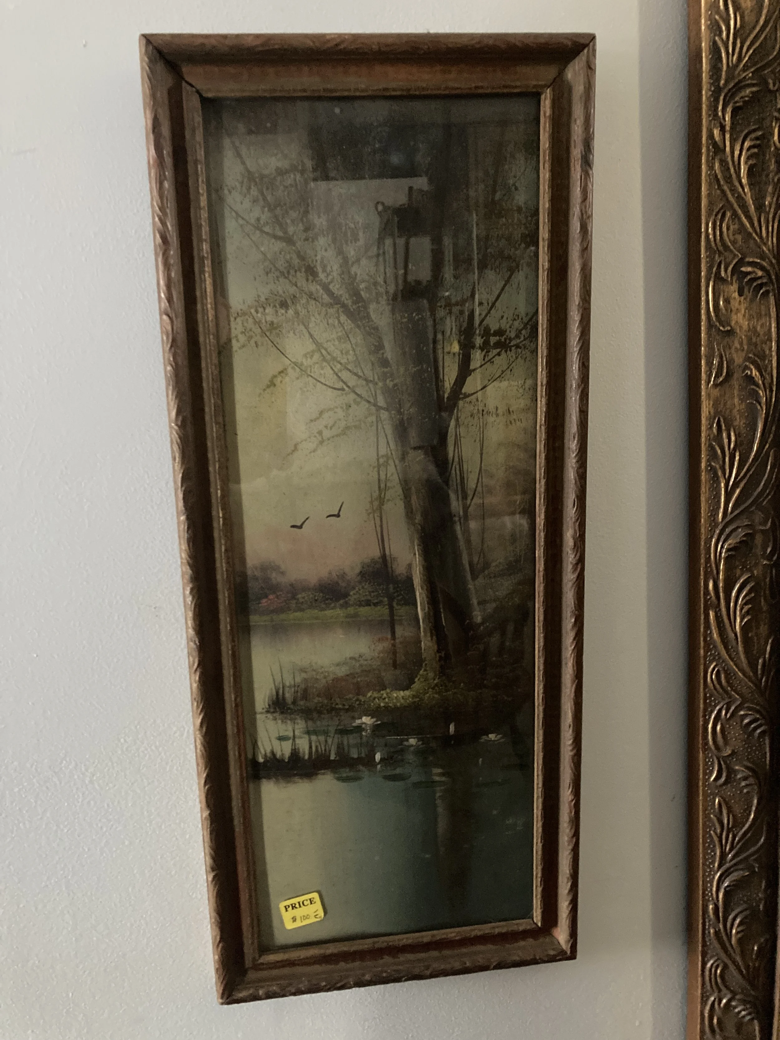 Vintage Tranquility Landscape Lithographs - Pair