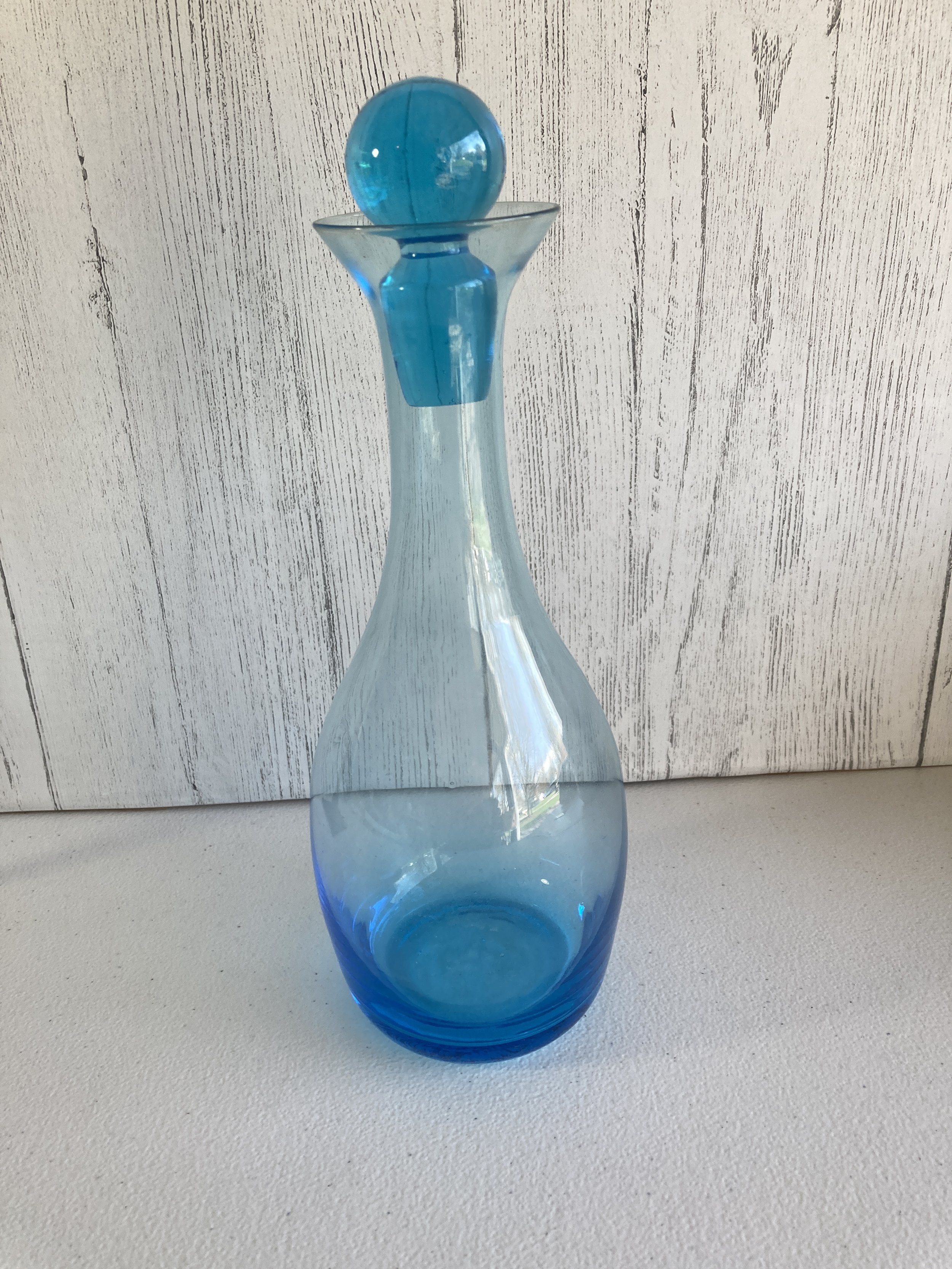 Vintage Elegant Blue Glass Decanter