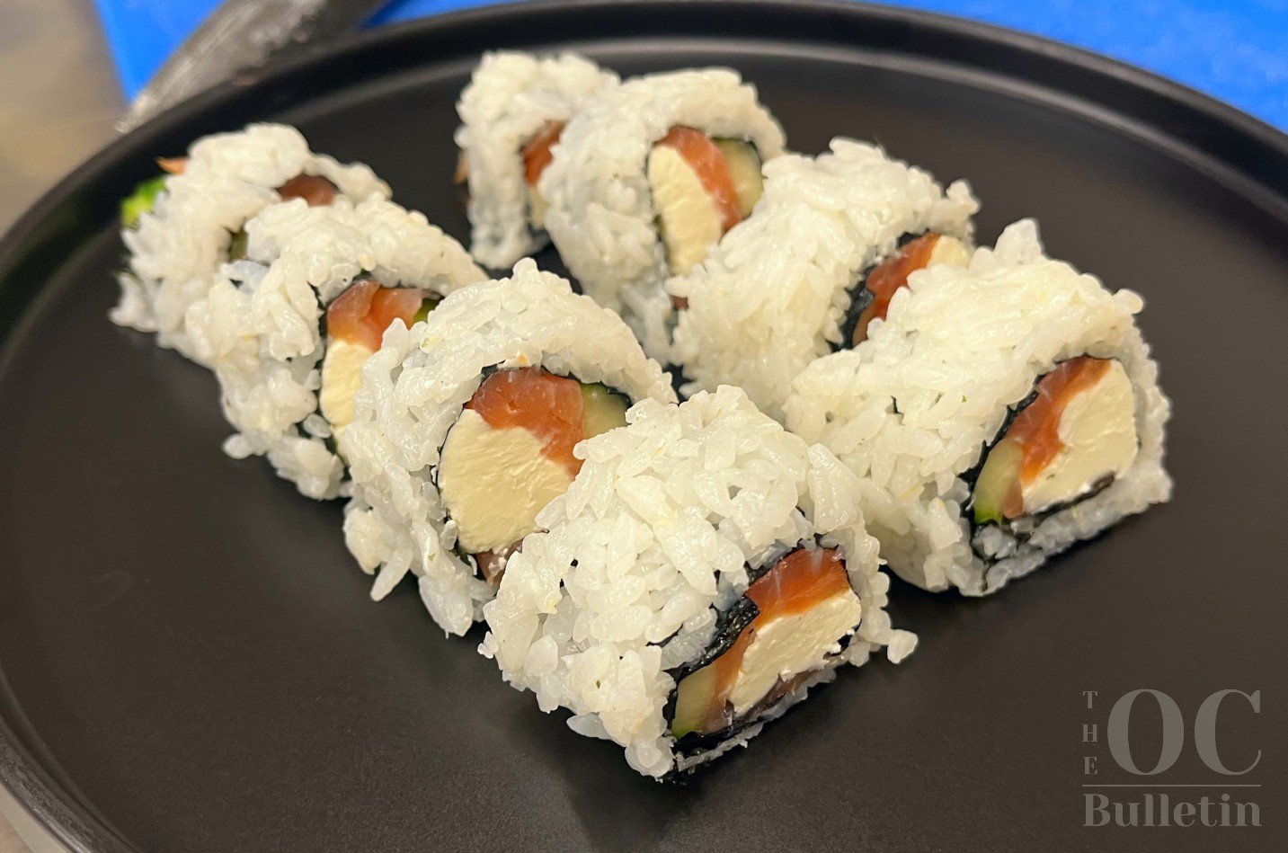  Don’t make fun of my salmon roll. (Photo Credit: Andra Landi) 