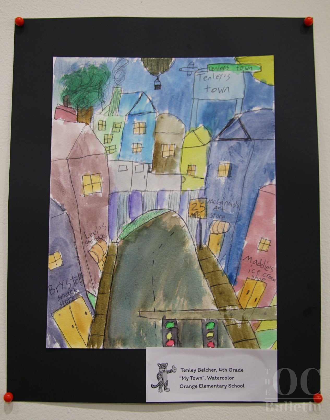  “My Town,” watercolor by Tenley Belcher. (Photo Credit: Andra Landi) 