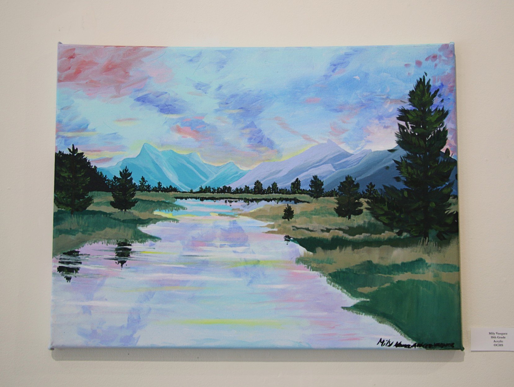  Acrylic landscape by Mily Vasquez. (Photo Credit: Andra Landi) 